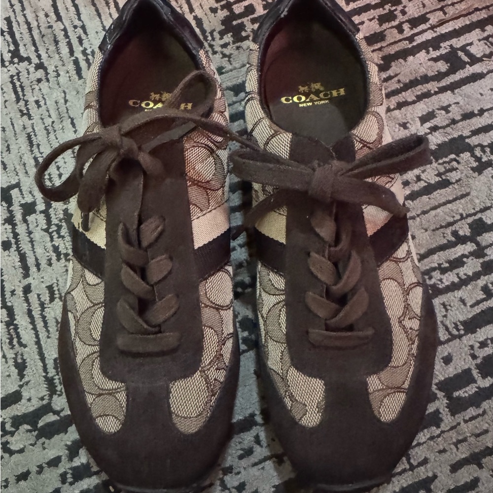 Coach Women's Black and Cream Sneakers
